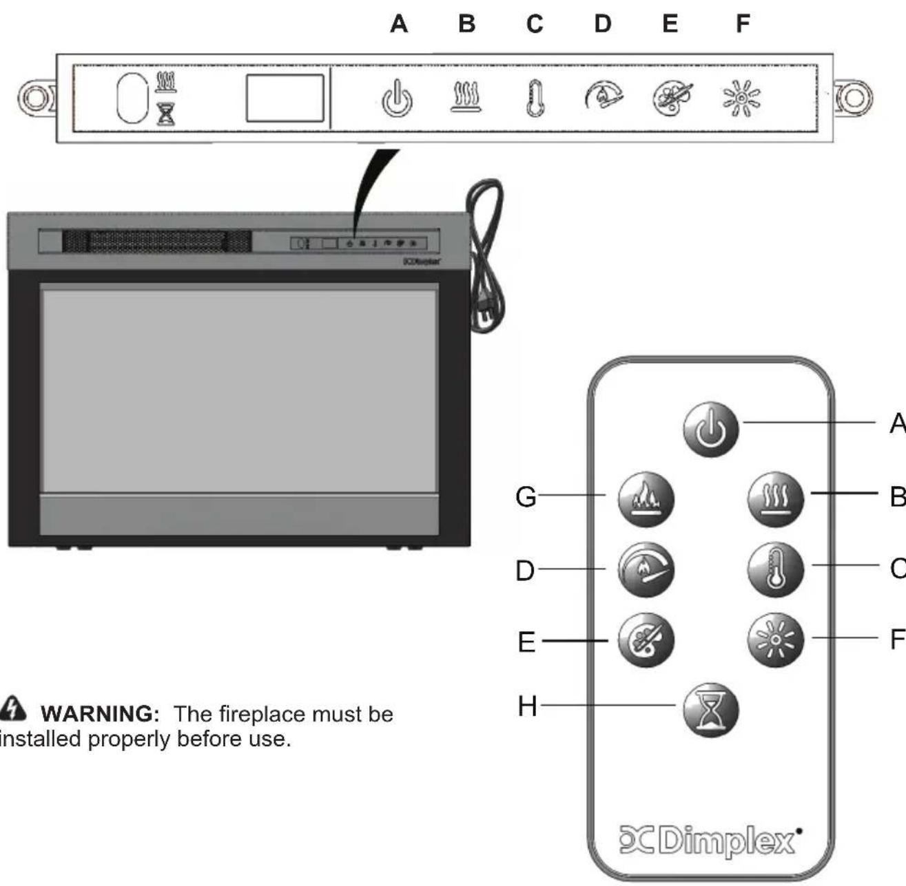 DIMPLEX XHD28G - Touch Panel and Remote Controls - 1