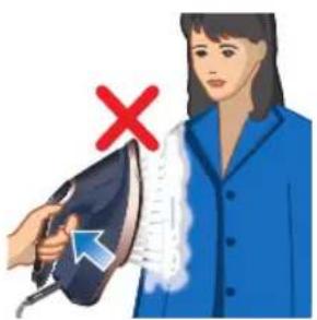 Illustration showing a person using an iron on a machine with a red X mark indicating rejection or absence of iron, symbolizing iron removal or inspection.
