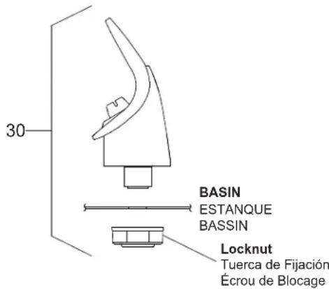 30 BASIN ESTANQUE BASSIN Locknut Tuerca de Fijación Écrou de Blocage