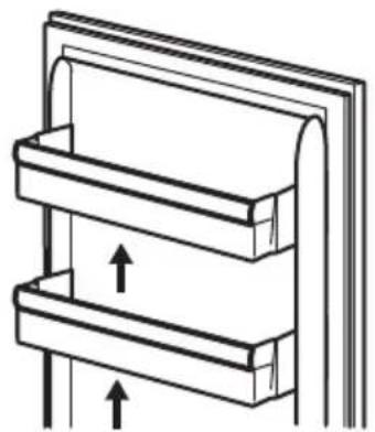 ELECTROLUX LNN3CE18S - Positioning the door shelves - 1