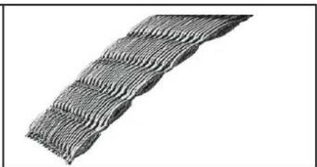 Close-up of a wavy, mesh-like material structure with no visible text or symbols