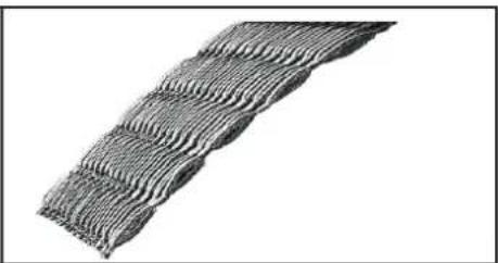 Close-up of a wavy, layered material structure with no visible text or symbols