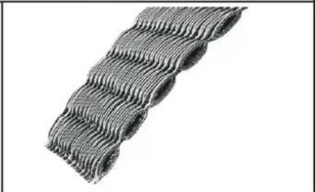 Close-up of a wavy, layered material structure with no visible text or symbols