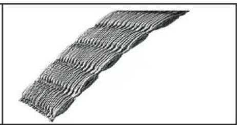Close-up of a wavy, mesh-like material structure with no visible text or symbols