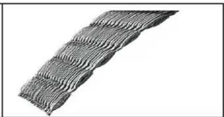 Close-up of a wavy, mesh-like material structure with no visible text or symbols