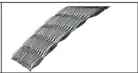 Close-up of a wavy, mesh-like material structure with no visible text or symbols