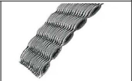Close-up of a wavy, layered material structure with no visible text or symbols