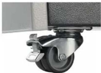 Close-up of a mechanical control lever with visible wheels and adjustment knobs (no text or symbols)