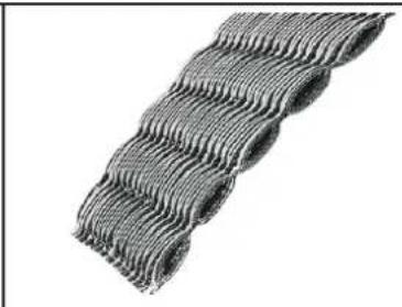 Close-up of a wavy, layered material structure with no visible text or symbols