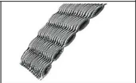 Close-up of a wavy, layered material structure with circular indentations (no text or symbols)