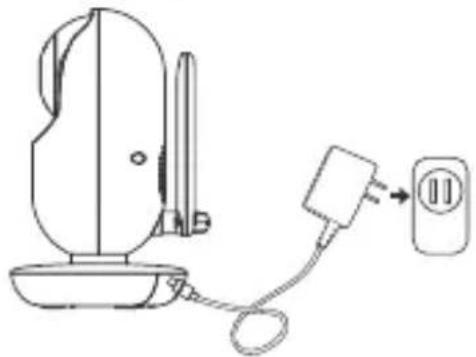 Luvion Supreme Connect 3 - De voeding voor de camera (baby-unit) aansluiten - 1