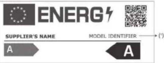 ENERG SUPPLIER'S NAME MODEL IDENTIFIER A A (*)