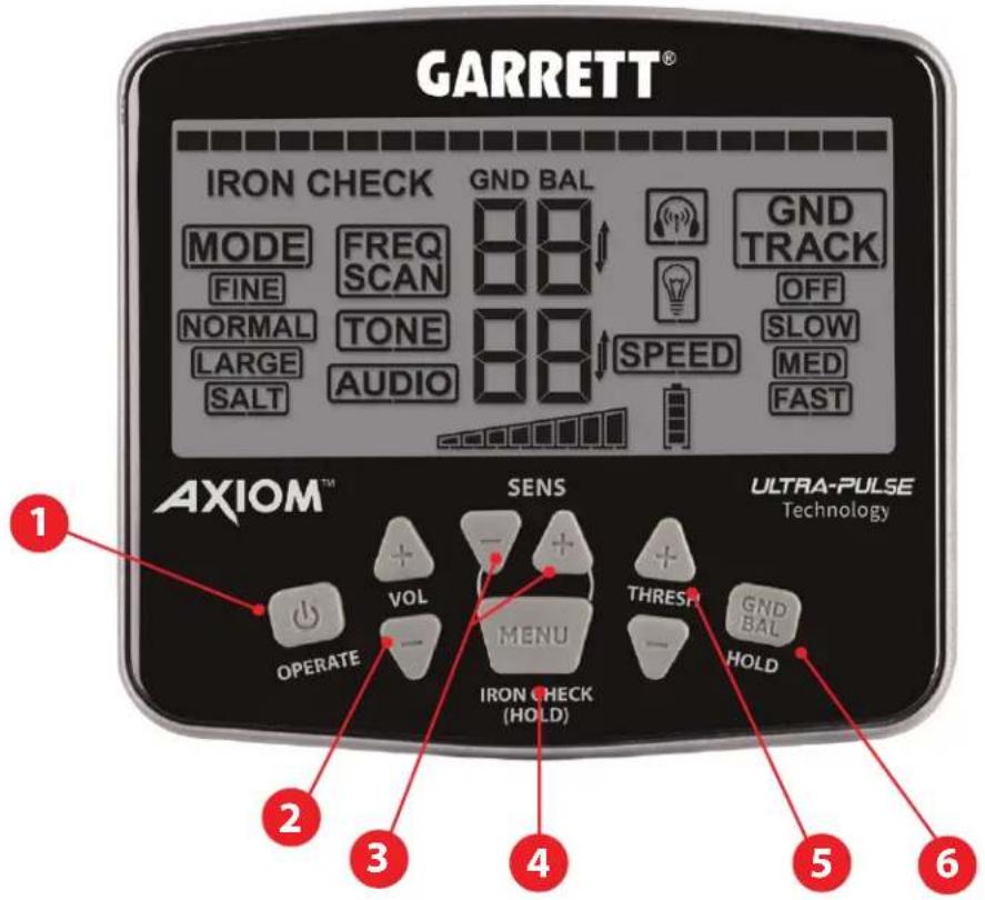 GARRETT Axiom Lite - Commandes - 1