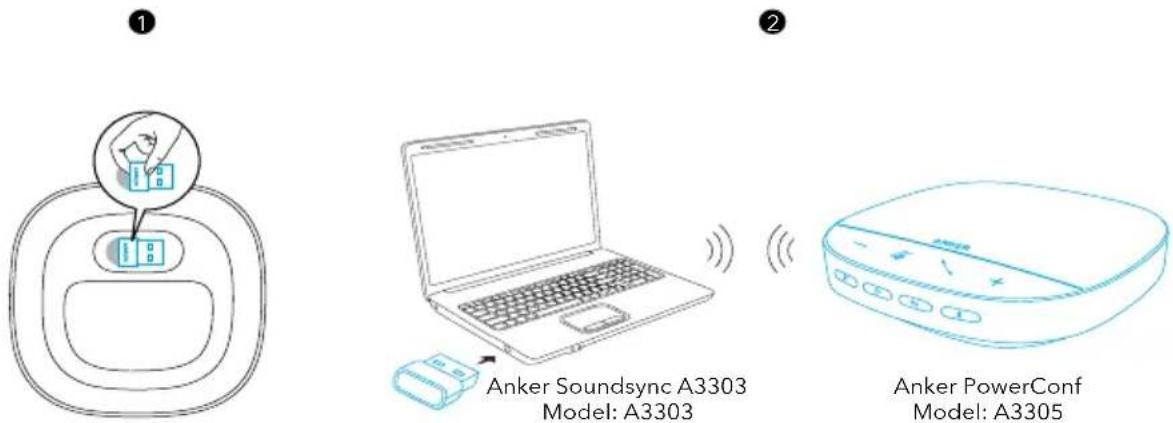Anker PowerConf S500 - Option A: Connect to PC (Bluetooth Dongle) - 1