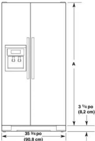Crosley CRSW2535SB - Dimensions du produit -Vue avant - 1