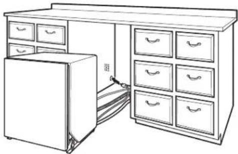 Crosley CDBW4400SB - Faire passer le cordon d'alimentation. - 1