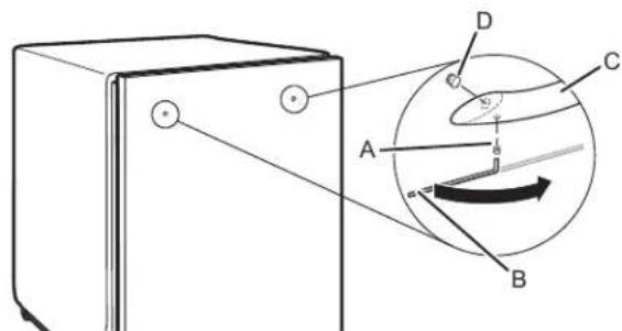 Crosley CDBW4400SB - Installation la poignée de porte - 1