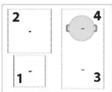 BAUKNECHT BKS2560BFBM - SUITABLE SIZE OF PAN/POT BASE FOR THE DIFFERENT COOKING ZONES - 1