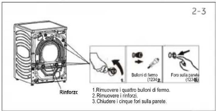 CANDY BR 414BL9-S - Smontaggio dei bulloni di trasporto - 2