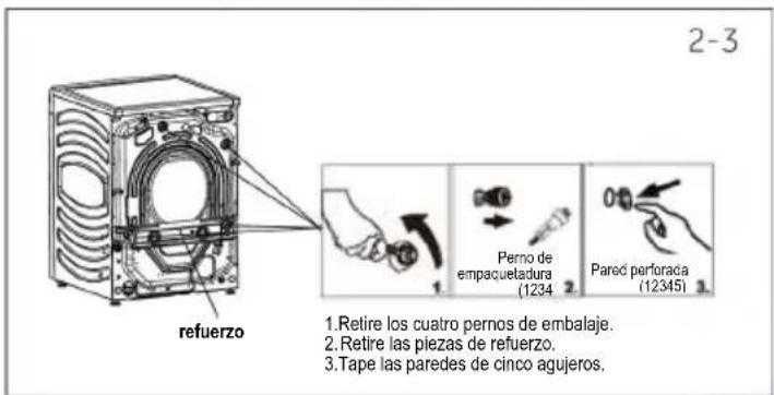 CANDY BR 414BL9-S - Desmontar los pernos de transporte - 2