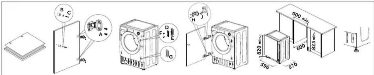 HAIER BHA6SD696M6DB9-S - - Τοποθέτηση της πόρτας του επίπλου - 1