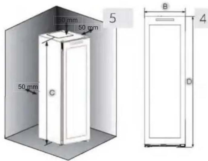 HAIER HWS127GGH1 - Prostorske zahteve - 3