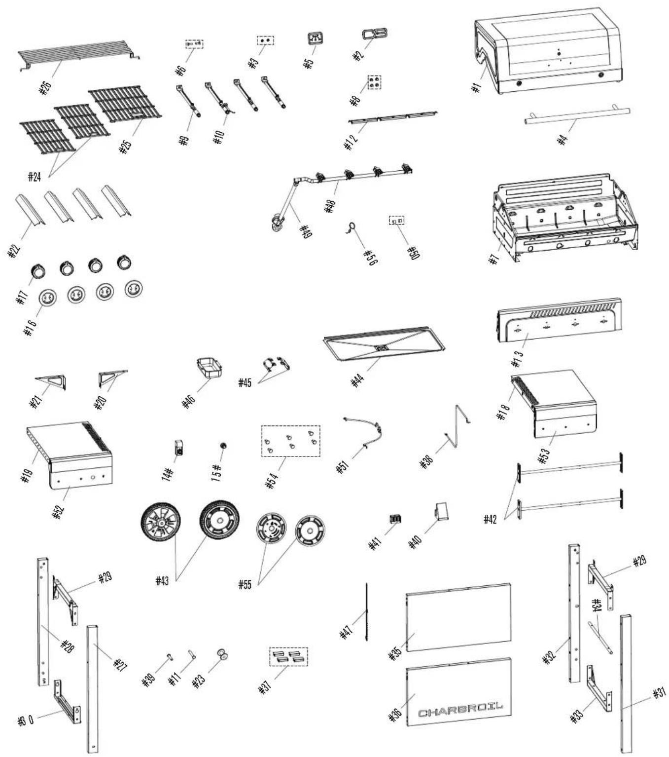 Char-Broil Performance 463351125 - PARTS DIAGRAM / SCHÉMA DES PIÈCES / VISTA ESQUEMÁTICA DE PIEZAS - 1