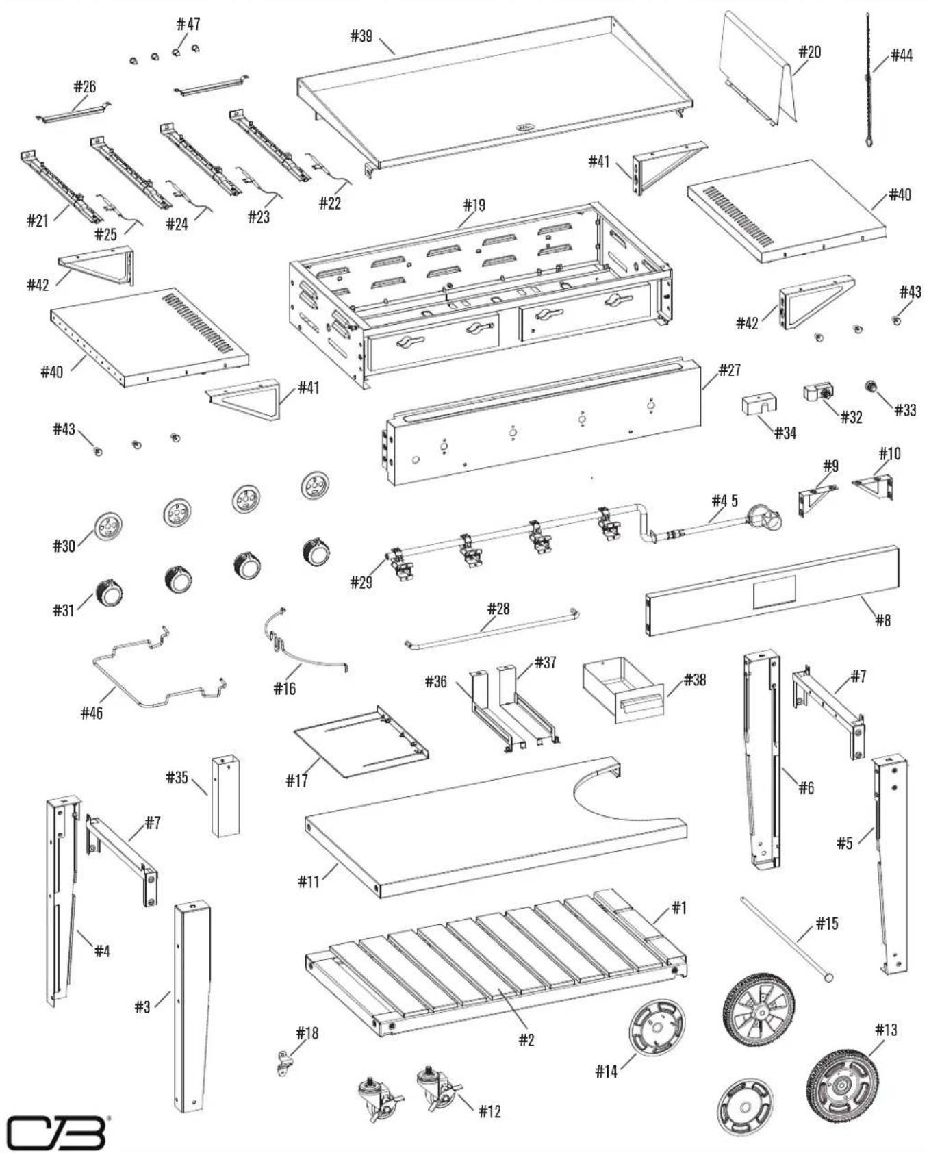 Char-Broil Performance 463259124 - PARTS DIAGRAM / SCHEMA DES PIECES / VISTA ESQUEMATICA DE PIEZAS - 1