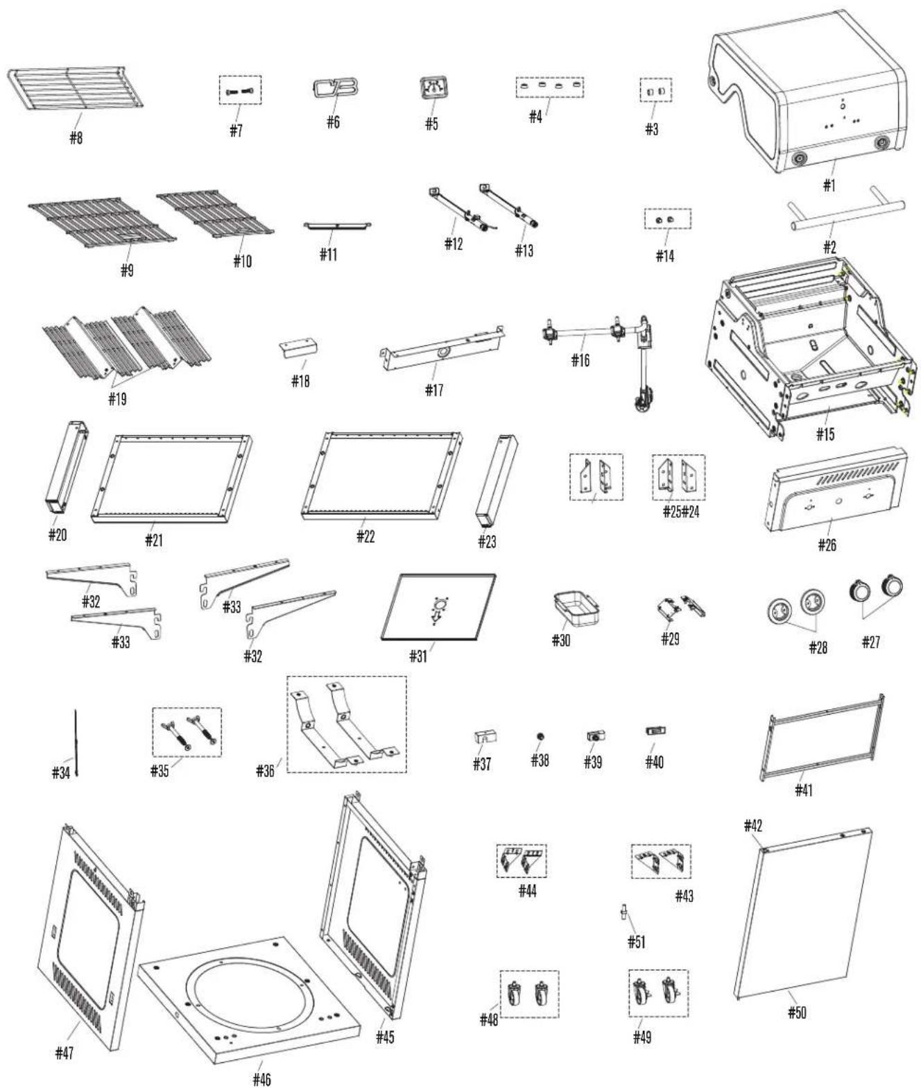 Char-Broil Performance FlavorMax - PARTS DIAGRAM / SCHEMA DES PIECES / VISTA ESQUEMATICA DE PIEZAS - 1