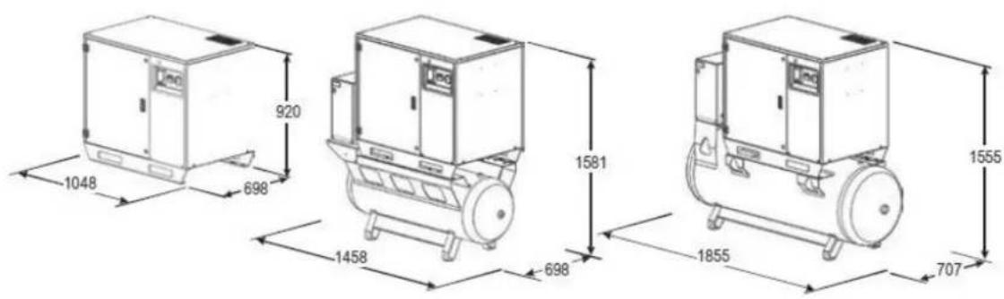 Airpress APZ 600-270 - DIMENZIJE STROJA - 1