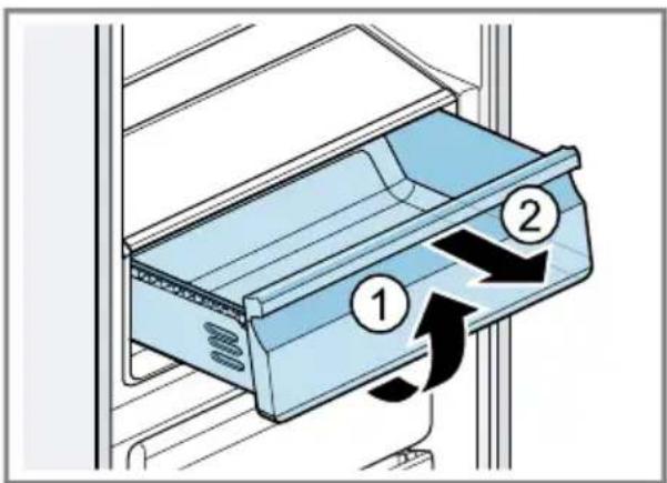 BOSCH KGN39NLEM8 - Removing the storage container - 1