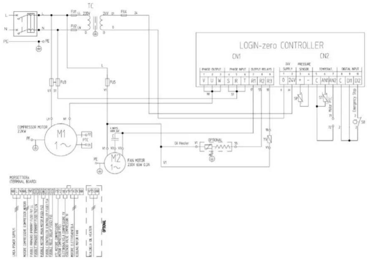 Airpress APS 3 Combi Compact - DIAGRAMA DE CABLEADO - Versión monofásica - 1