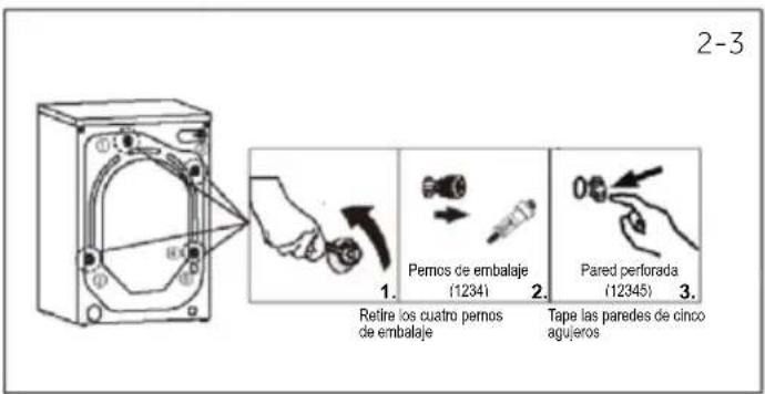CANDY EY 29B8-S - Desmontar los pernos de transporte - 2