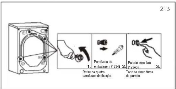 CANDY EY 210B8-S - Desmonte os parafusos de transporte - 2