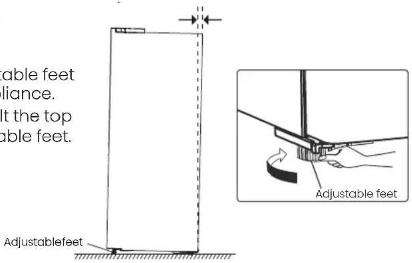HISENSE RL3K370SEWE1 - Leveling of appliance (if needed): - 1
