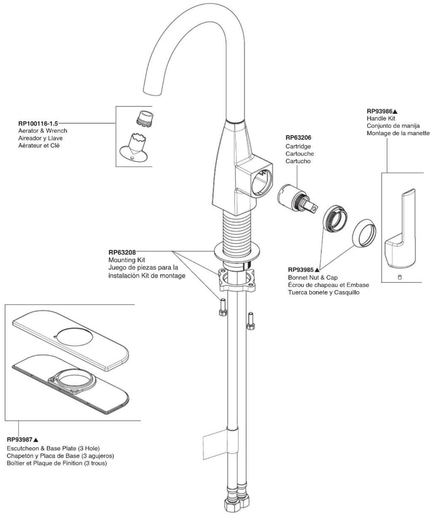 Peerless-AV P1819LF - Pour installer votre robinet peerless® facilement, vous devez: - 5
