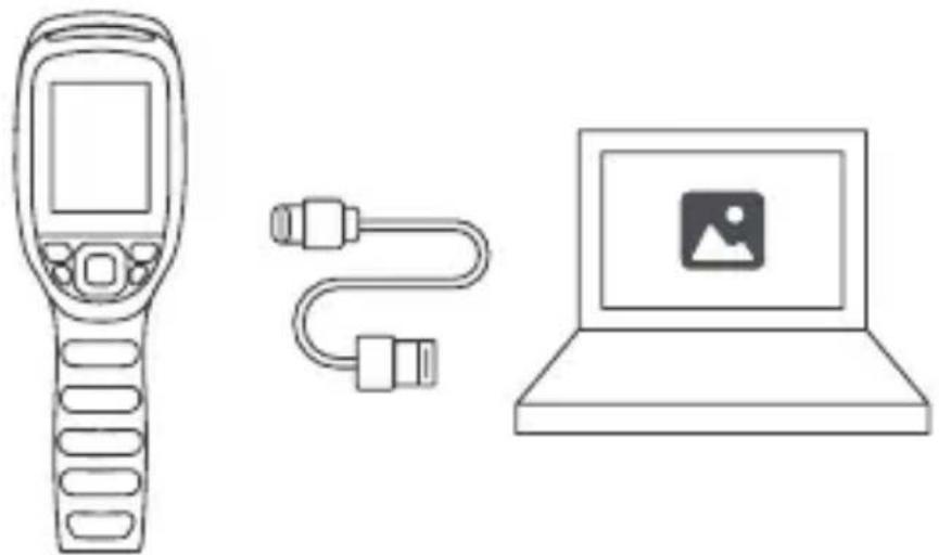 Topdon TC004 - Connect TC004 to your computer with the supplied USB cable (see Figure 4.1.1). - 1