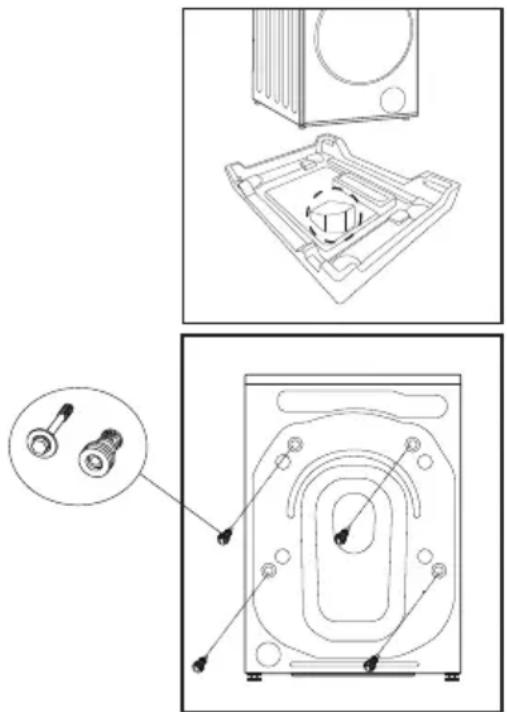 MIDEA MLHW31S2BBG - Remove transport and foam bolts - 1