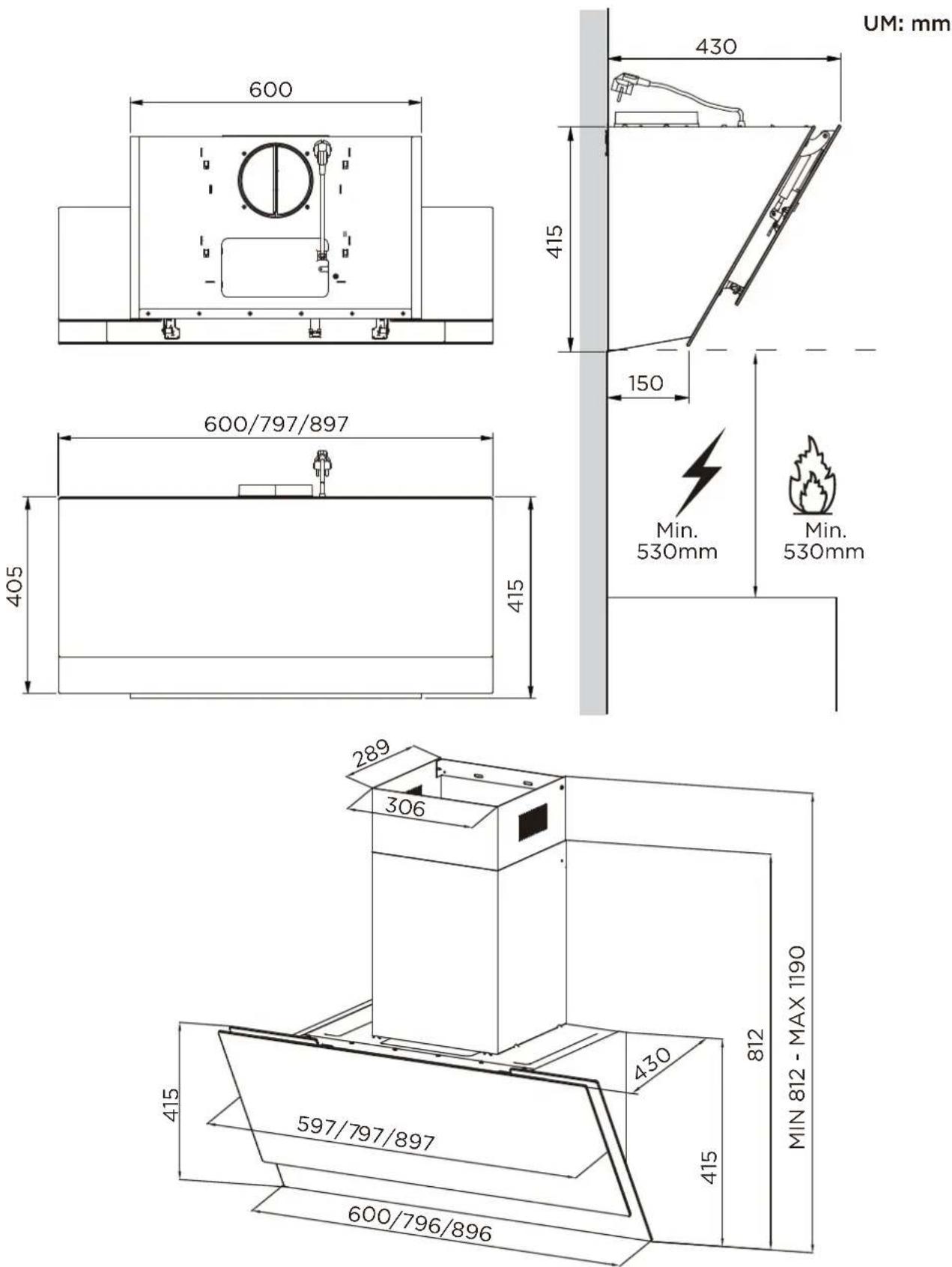 MIDEA MH90J72T6B - Dimensioni - 1