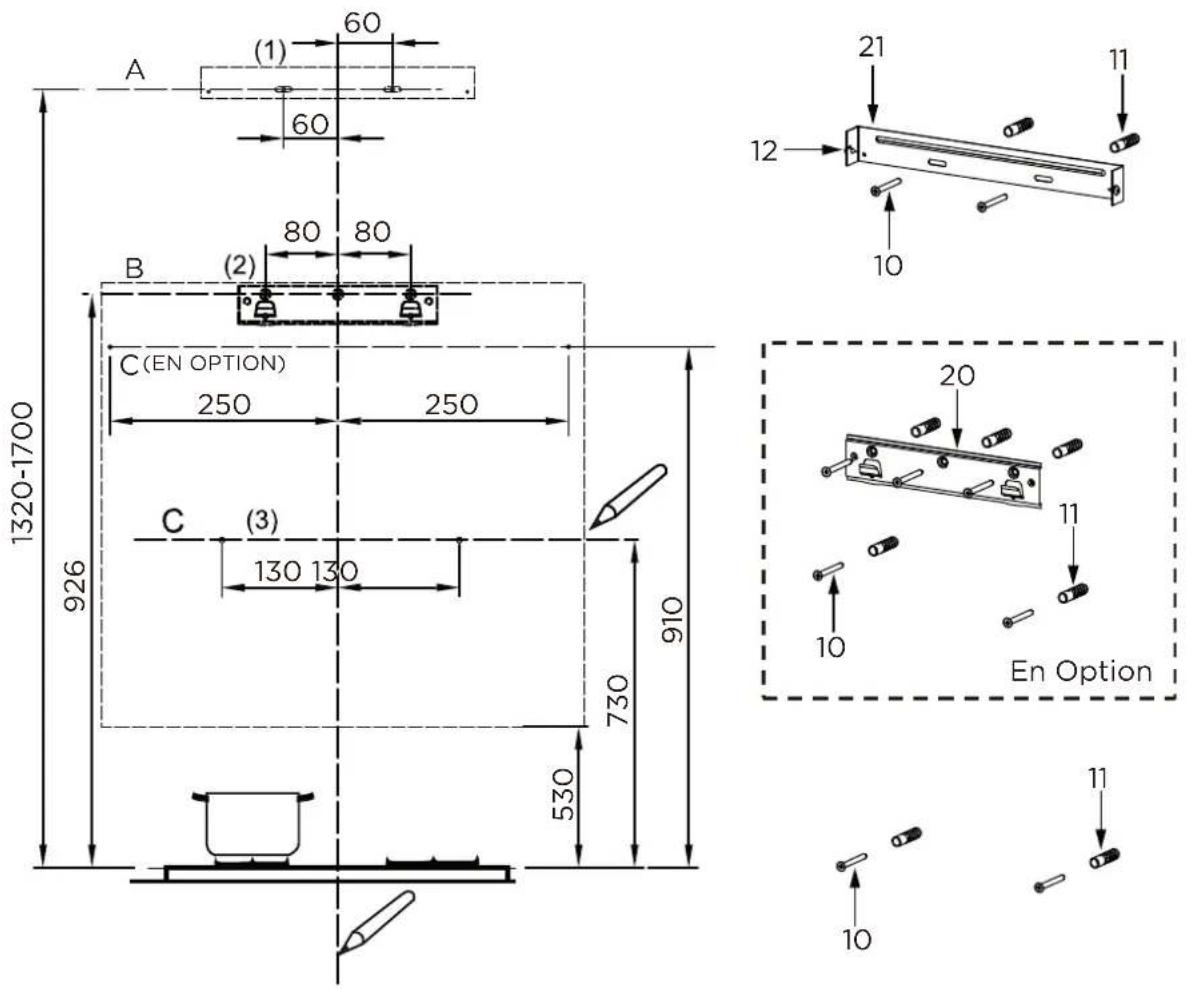 MIDEA MH80J72T6B - Perçage mural et fixation des supports - 1