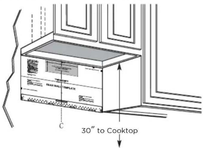 MIDEA MMO17S12ASTC - Plate position-beneath framed recessed cabinet bottom - 1