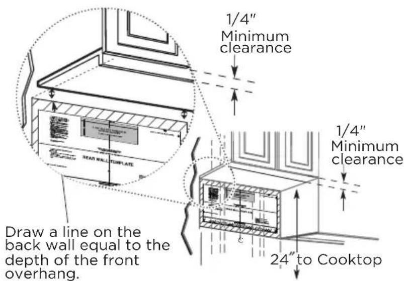 MIDEA MMO12S14ASTC - Plate position-beneath recessed bottom cabinet with front overhang - 1