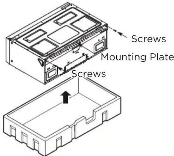 MIDEA MMO12S14ASTC - REMOVIDING THE MICROWAVE OVEN FROM THE CARTON/REMoving THE MOUNTING PLATE - 3