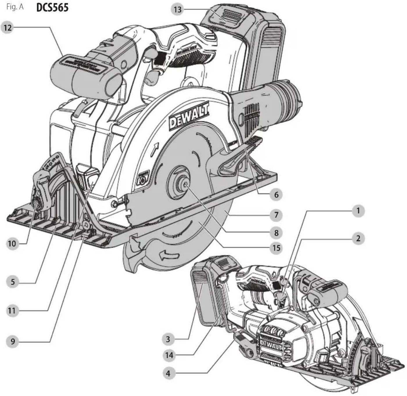 Fig. A DCS565 12 13 DEWALT 6 7 8 10 5 11 9 3 14 4 15 2 1