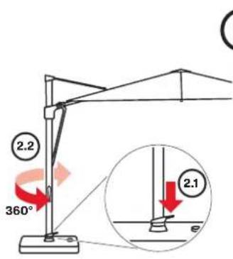 Glatz Vita Sfera - 1) Schirm öffnen - 2