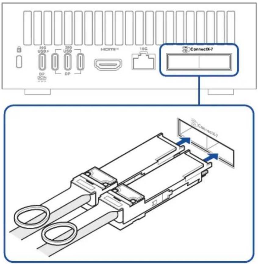 ASUS Ascent GX10 - Connecting the QSFP cable - 1