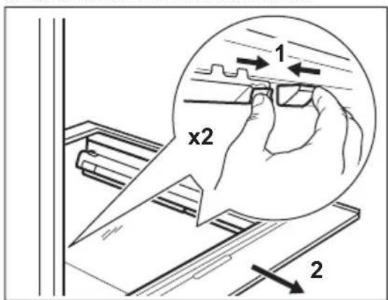 ELECTROLUX KNA7CD18S - Para retirar la cubierta de vidrio de los cajones - 1