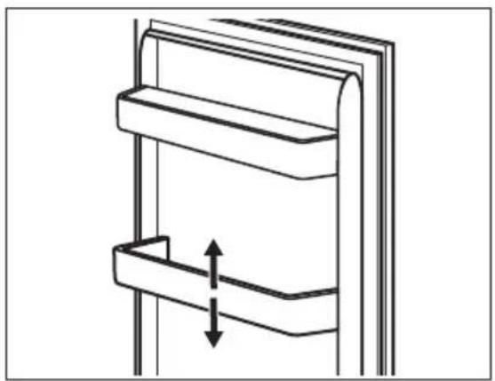 ELECTROLUX KNA7CD18S - Colocación de los estantes de la puerta - 1