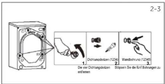 CANDY EY 29GG8-S - Entfernen der Transportbolzen - 2