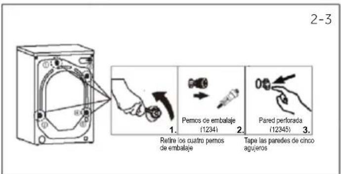 CANDY EY 28S8-S - Desmontar los pernos de transporte - 2